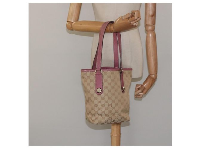 GUCCI GG Canvas Tote Bag Beige Pink Auth nb054 - Ansicht 21