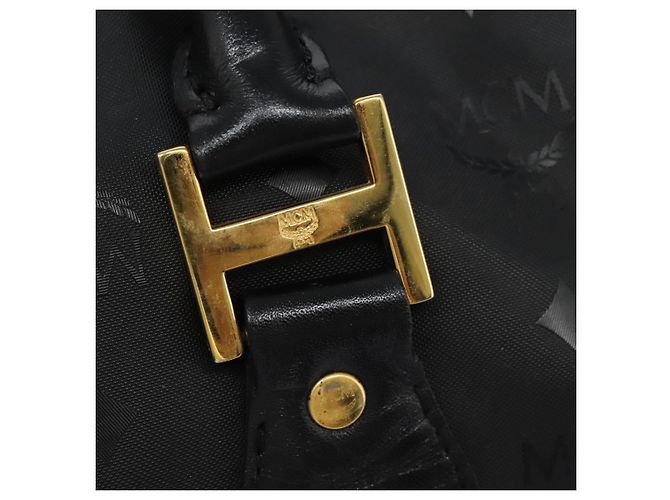 Borsa a mano MCM Vicetos Logogram in PVC 2 vie nera e oro Auth JB035 Nero D'oro - vista 14