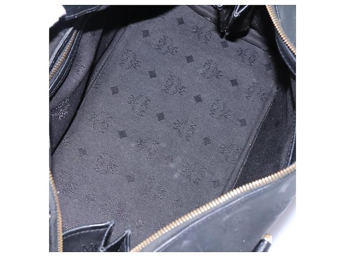 Borsa a mano MCM Vicetos Logogram in PVC 2 vie nera e oro Auth JB035 Nero D'oro - vista 18