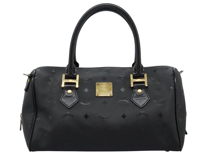 Borsa a mano MCM Vicetos Logogram in PVC 2 vie nera e oro Auth JB035 Nero D'oro - vista 2