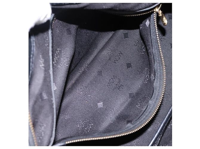Borsa a mano MCM Vicetos Logogram in PVC 2 vie nera e oro Auth JB035 Nero D'oro - vista 22