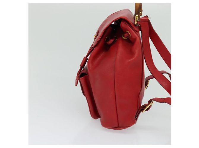 Zaino in pelle Gucci Bamboo Rosso Oro 003 3444 0030 Auth nb203 D'oro - vista 4