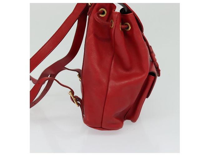 Zaino in pelle Gucci Bamboo Rosso Oro 003 3444 0030 Auth nb203 D'oro - vista 5