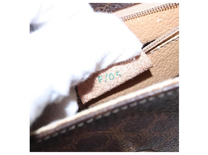 Céline Borsa a mano in tela Macadam CELINE in pelle PVC 2 vie marrone Auth EC148 - vista 12