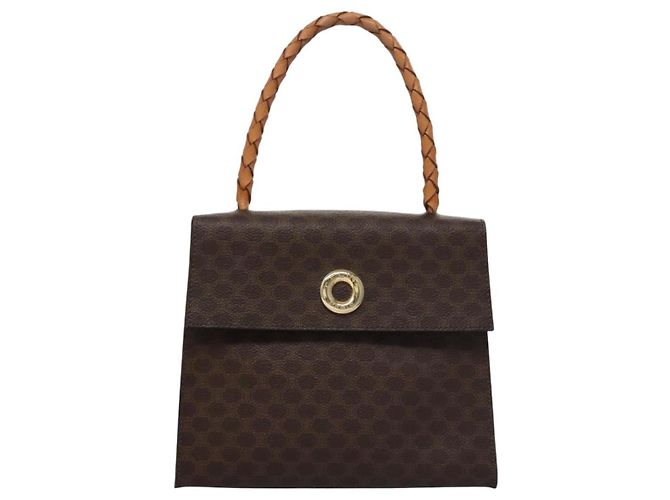 Céline Borsa a mano in tela Macadam CELINE in pelle PVC 2 vie marrone Auth EC148 - vista 13