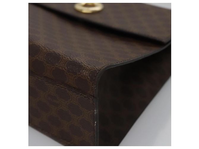 Céline Borsa a mano in tela Macadam CELINE in pelle PVC 2 vie marrone Auth EC148 - vista 14