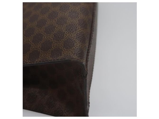 Céline Borsa a mano in tela Macadam CELINE in pelle PVC 2 vie marrone Auth EC148 - vista 15