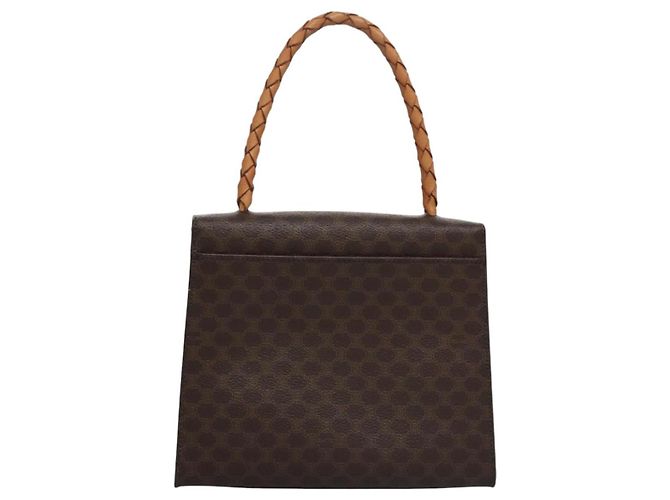 Céline Borsa a mano in tela Macadam CELINE in pelle PVC 2 vie marrone Auth EC148 - vista 2