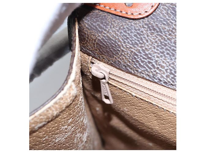Céline Borsa a mano in tela Macadam CELINE in pelle PVC 2 vie marrone Auth EC148 - vista 22