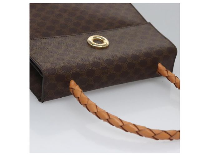 Céline Borsa a mano in tela Macadam CELINE in pelle PVC 2 vie marrone Auth EC148 - vista 6