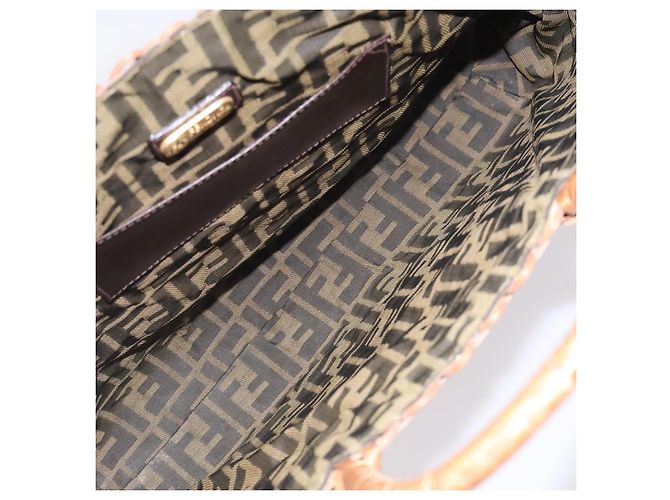 FENDI Strohhandschuh Raffia Braun Auth mr1096 - Ansicht 11