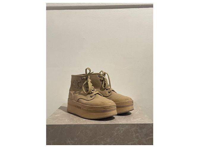 Céline Botines CELINE T.EU 38 Tela Beige - vista 2