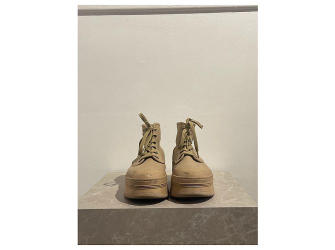 Céline Botines CELINE T.EU 38 Tela Beige - vista 3