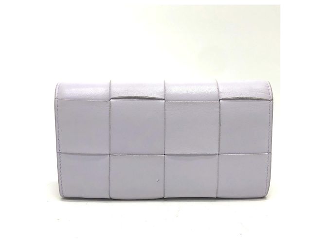 Cartera larga de cuero morado Bottega Veneta Púrpura - vista 2