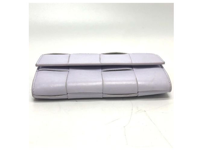Cartera larga de cuero morado Bottega Veneta Púrpura - vista 4