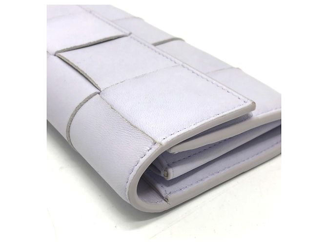 Cartera larga de cuero morado Bottega Veneta Púrpura - vista 6