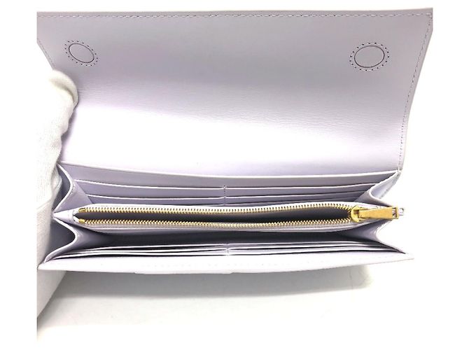 Cartera larga de cuero morado Bottega Veneta Púrpura - vista 9