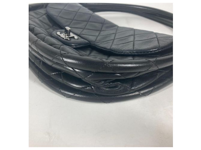 Borsa Chanel Hula Hoop Matelassé CC Nero - vista 7
