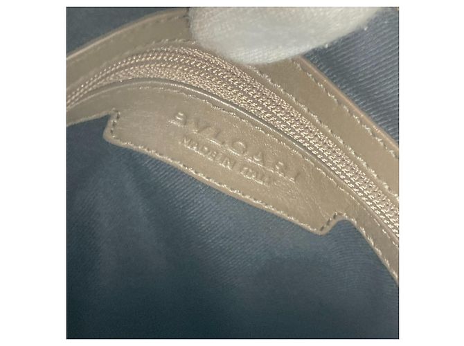 Bulgari Borsa a spalla in pelle grigia Bvlgari Marrone - vista 14