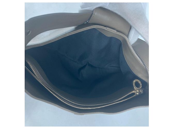 Bulgari Borsa a spalla in pelle grigia Bvlgari Marrone - vista 16