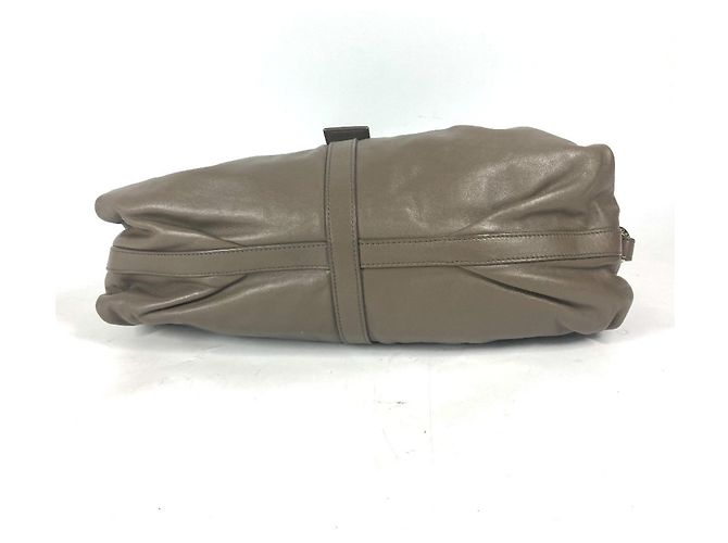 Bulgari Borsa a spalla in pelle grigia Bvlgari Marrone - vista 6