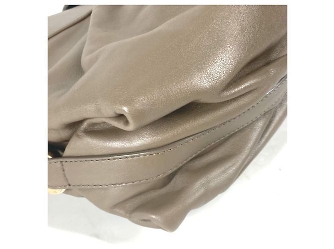 Bulgari Borsa a spalla in pelle grigia Bvlgari Marrone - vista 8