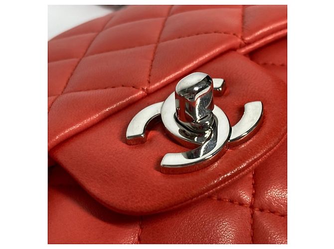 Chanel Rote Lammleder Schultertasche - Ansicht 8