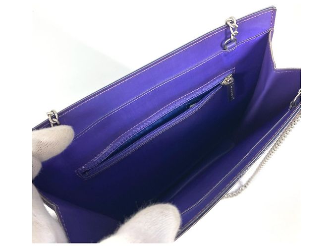 Borsa a spalla in vinile viola Chanel Porpora - vista 10