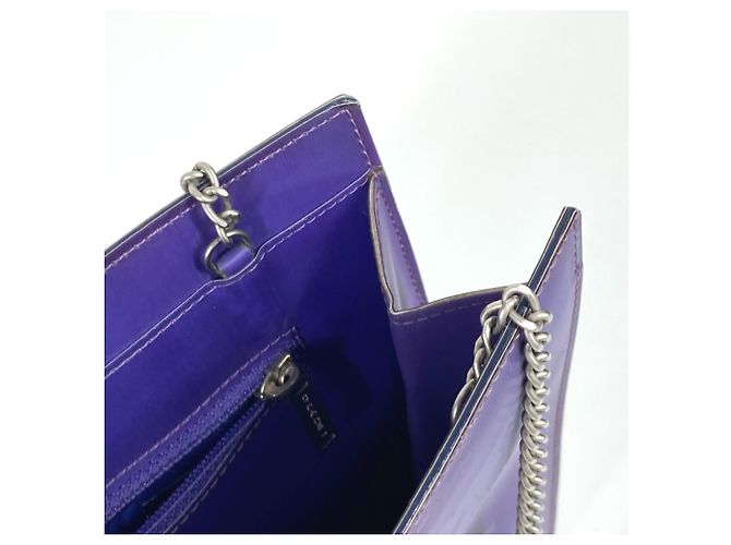 Borsa a spalla in vinile viola Chanel Porpora - vista 11