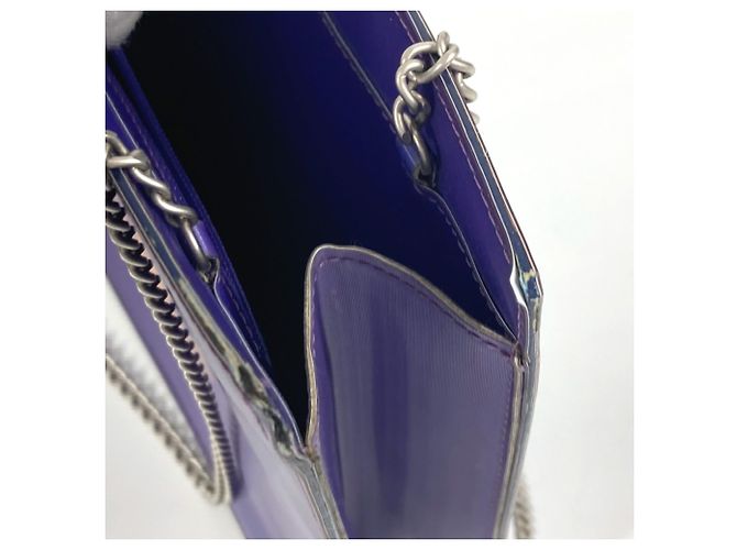 Borsa a spalla in vinile viola Chanel Porpora - vista 12