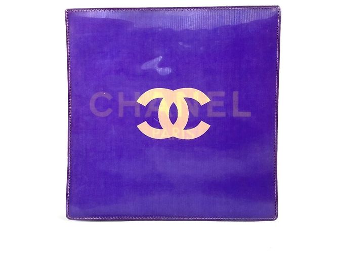 Borsa a spalla in vinile viola Chanel Porpora - vista 2