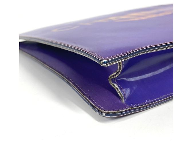 Borsa a spalla in vinile viola Chanel Porpora - vista 6