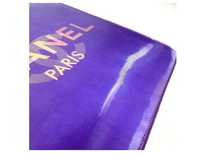 Borsa a spalla in vinile viola Chanel Porpora - vista 8