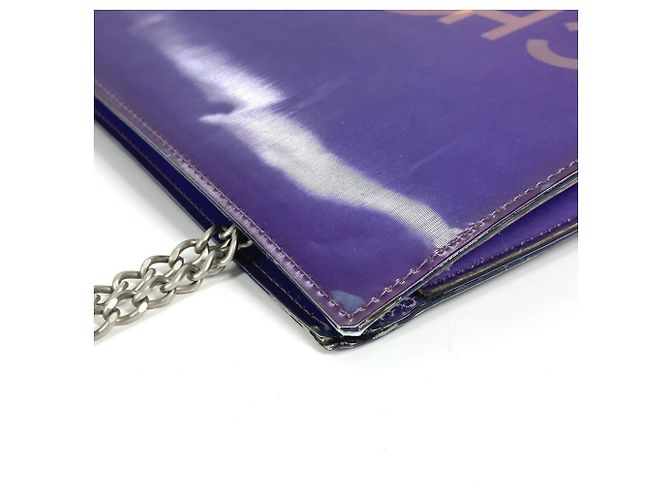 Borsa a spalla in vinile viola Chanel Porpora - vista 9