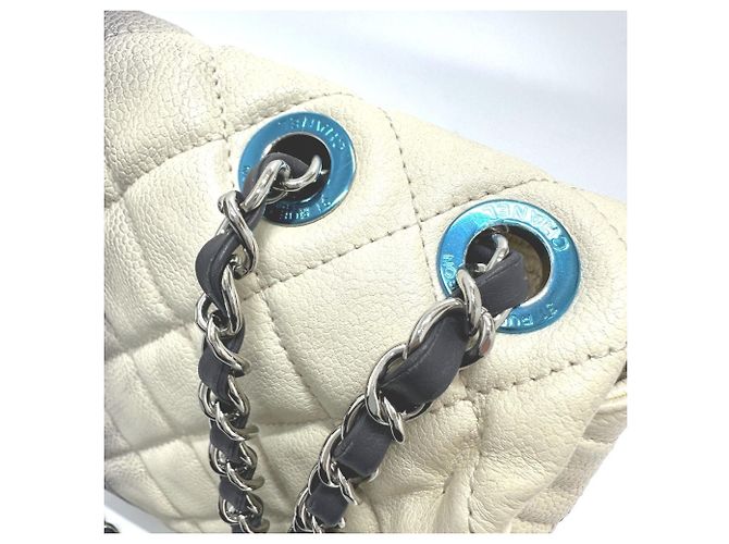 Borsa a catena trapuntata Chanel CC Coco Mark Bianco - vista 8