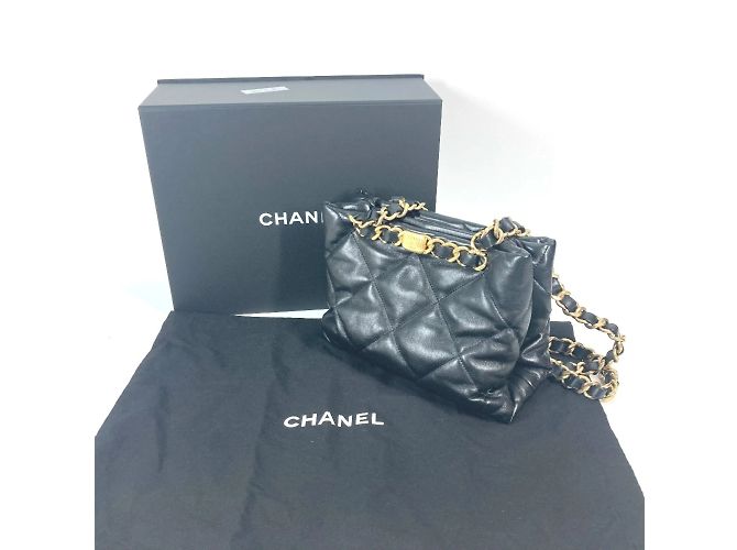 Chanel AS3502 Schultertasche aus gestepptem Lammleder Schwarz - Ansicht 15