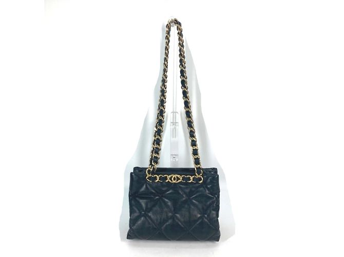 Chanel AS3502 Schultertasche aus gestepptem Lammleder Schwarz - Ansicht 3
