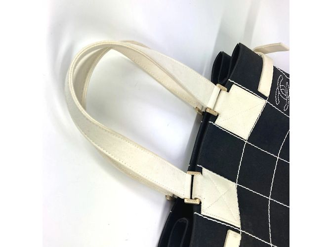 Bicolor Tote Bag Chanel CC Coco Mark Schwarz Weiß - Ansicht 8