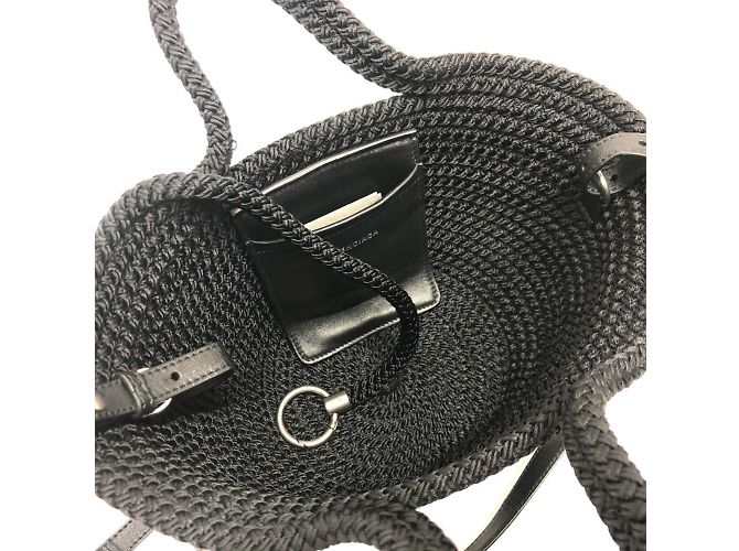 Borsa a spalla in nylon nero e pelle di agnello Balenciaga - vista 9