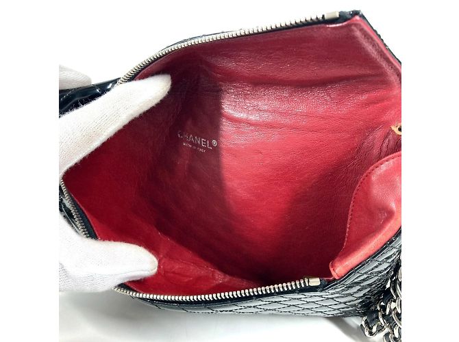 Clutch in pelle verniciata nera Chanel Nero - vista 11