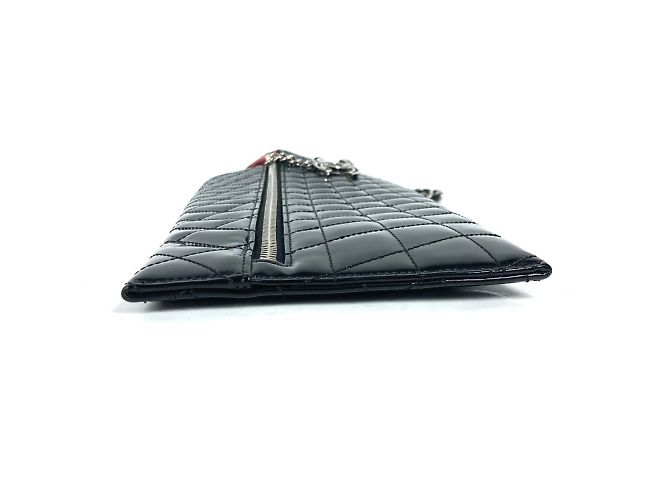 Clutch in pelle verniciata nera Chanel Nero - vista 3