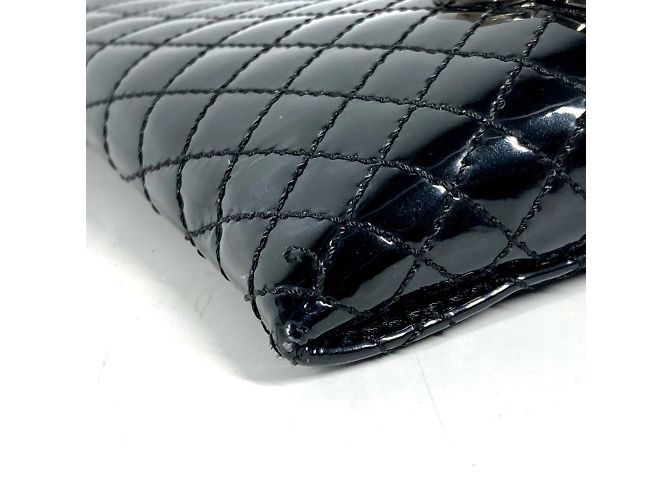 Clutch in pelle verniciata nera Chanel Nero - vista 5
