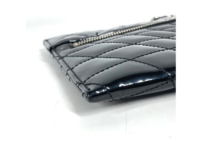 Clutch in pelle verniciata nera Chanel Nero - vista 6