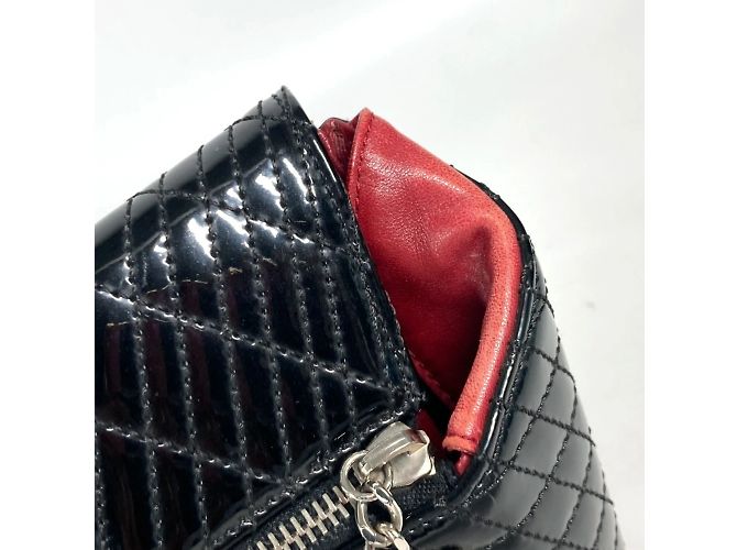 Clutch in pelle verniciata nera Chanel Nero - vista 9