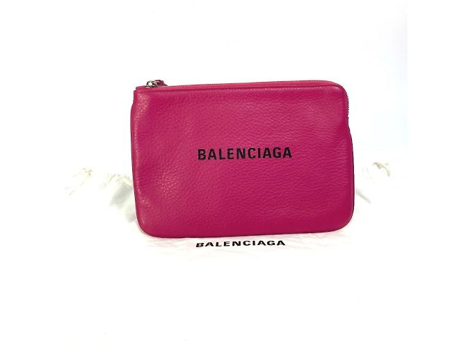 Pochette M Balenciaga Logo Everyday Nero Rosa - vista 9