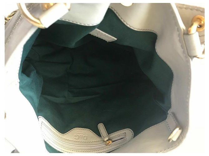 Dolce & Gabbana Victoria Borsa a Secchiello in Pelle Grigia Grigio - vista 8