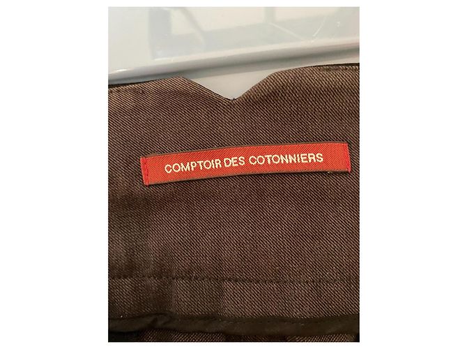 Comptoir Des Cotonniers Falda Gris de Algodón y Lana - vista 10