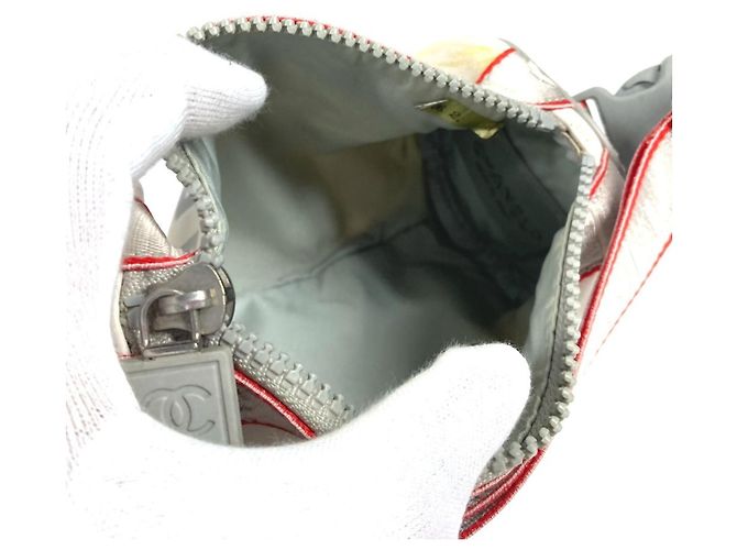 Mini borsa logo Sport Chanel Bianco Rosso - vista 11