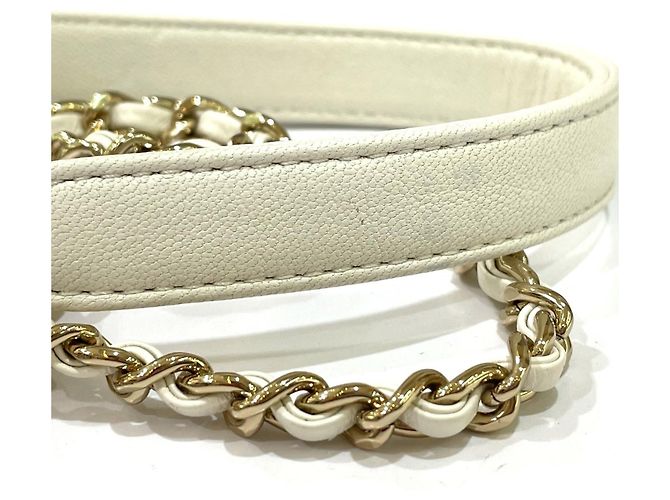 Chanel CC Coco Mark Flap Pochette Bag White Red - view 11