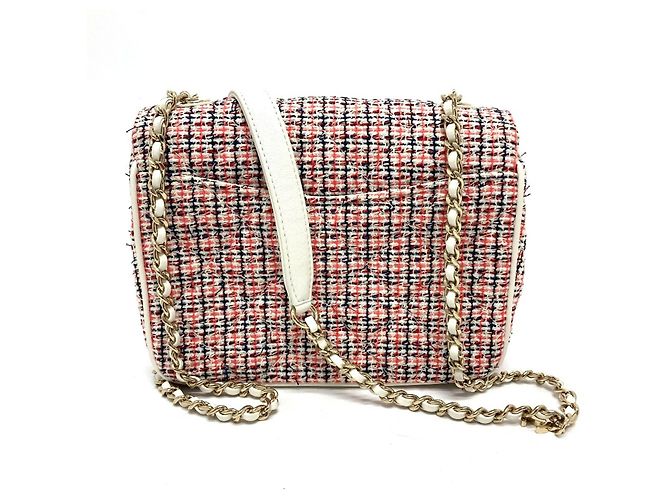 Chanel CC Coco Mark Flap Pochette Bag White Red - view 2
